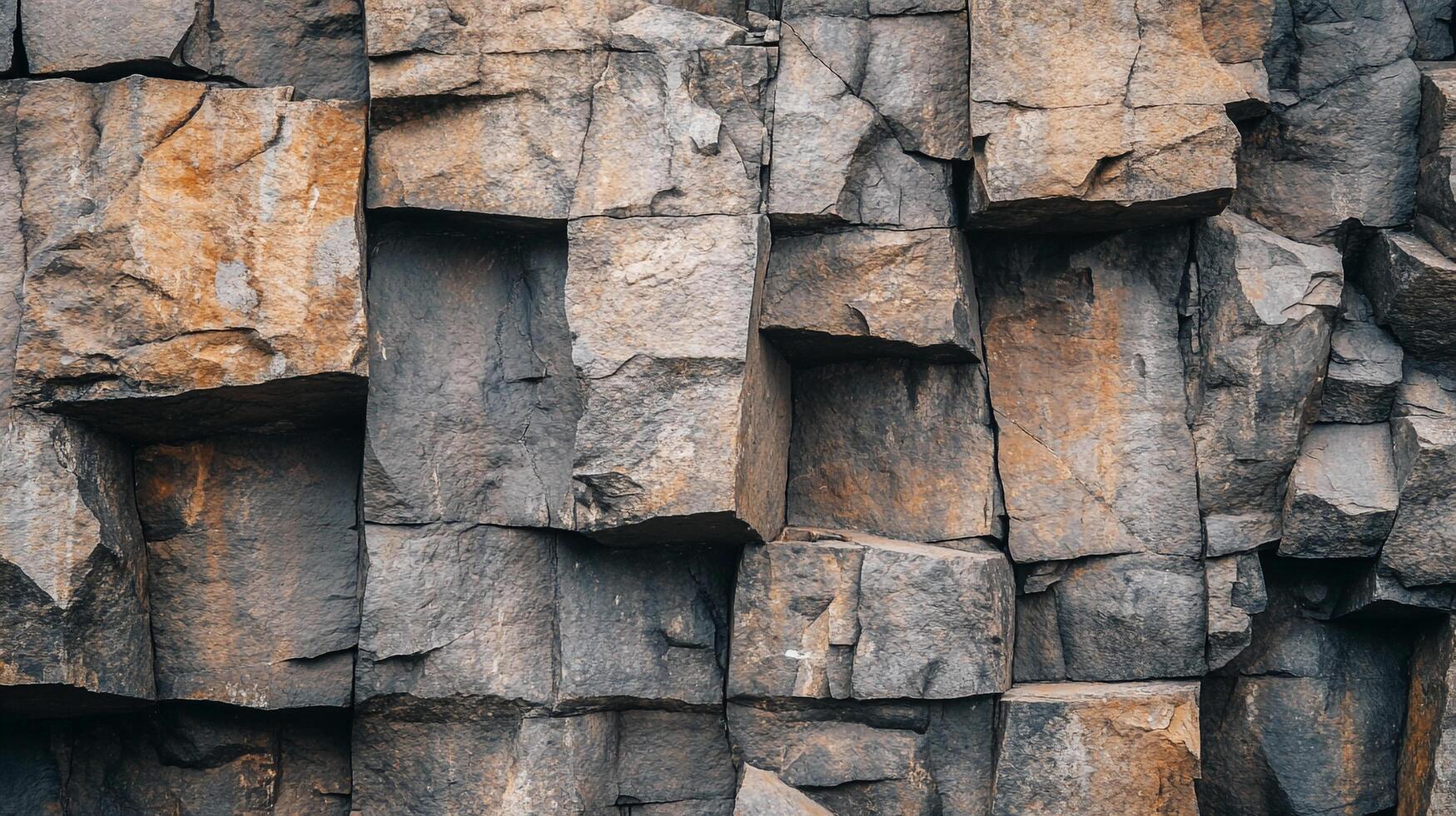 Detailed rock wall formations reveal textures and color variations, showcasing natural geological patterns, lines, and shapes. photo