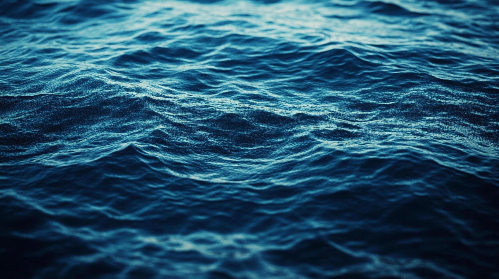 A mesmerizing view of the deep blue ocean waters, the tranquil surface broken by gentle, rolling waves creating a sense of serenity. photo