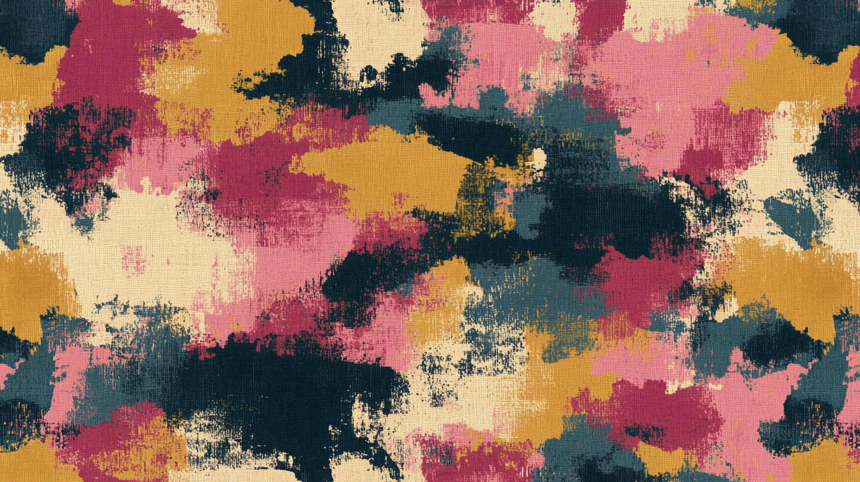 Abstract painting with blend of colors in strokes of yellow, blue, pink, and beige, creating a textured, layered, and visually rich design. photo