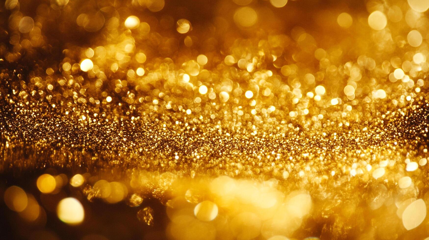 Golden glitter explosion with blurred lights creates a festive and luxurious atmosphere for celebrations and high-end product displays. photo