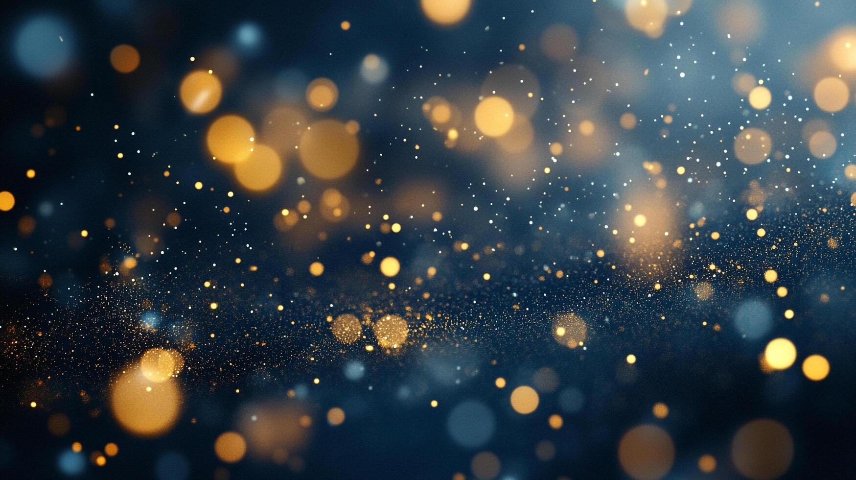 Ethereal background with shimmering golden bokeh lights and subtle blue hues, creating a magical and dreamy atmosphere for any project. photo