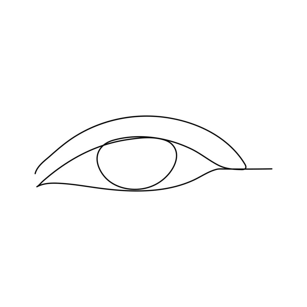 eye continuous one line drawing art vector
