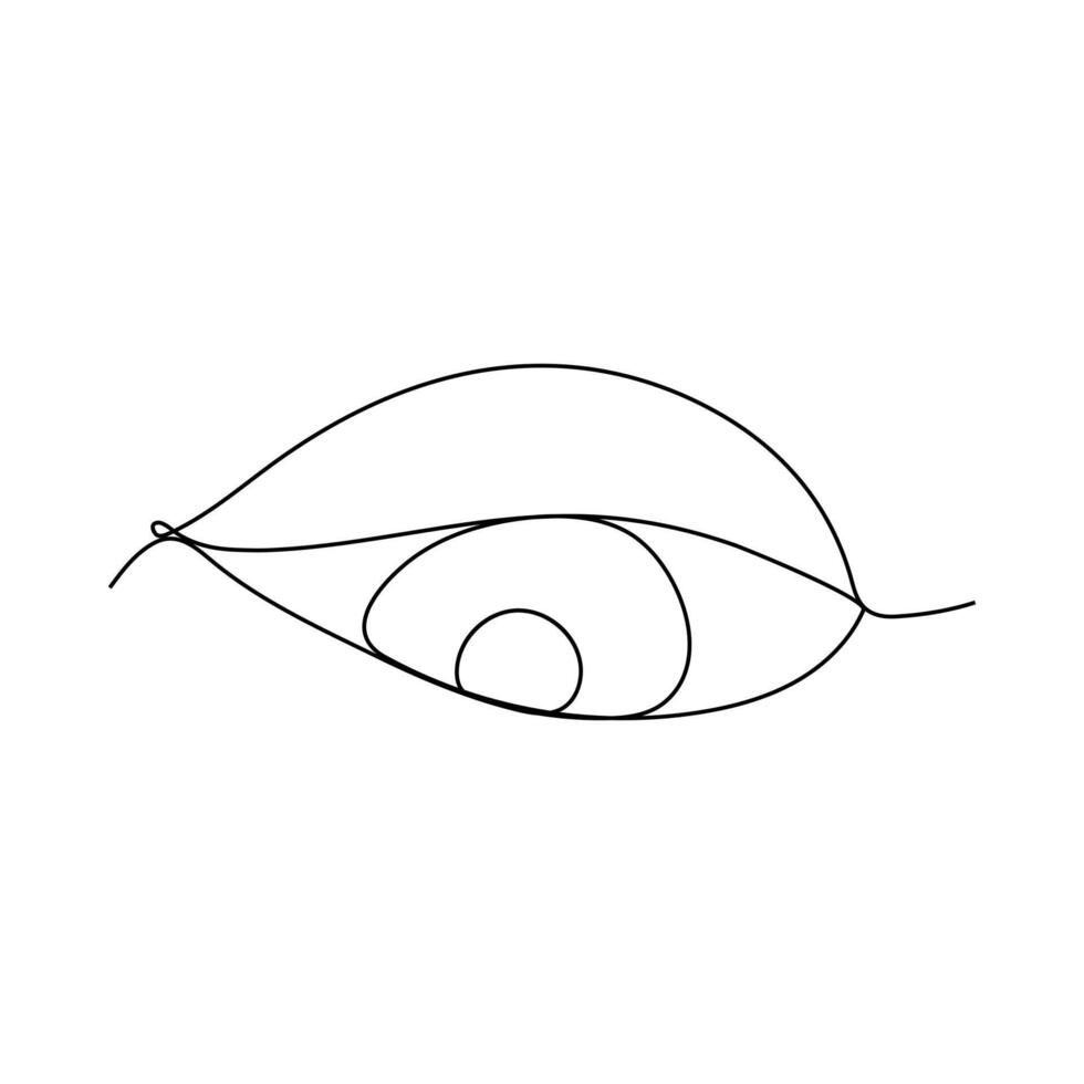 Continuous one line drawing of eye watch Minimalist male and female eye outline design protection vector
