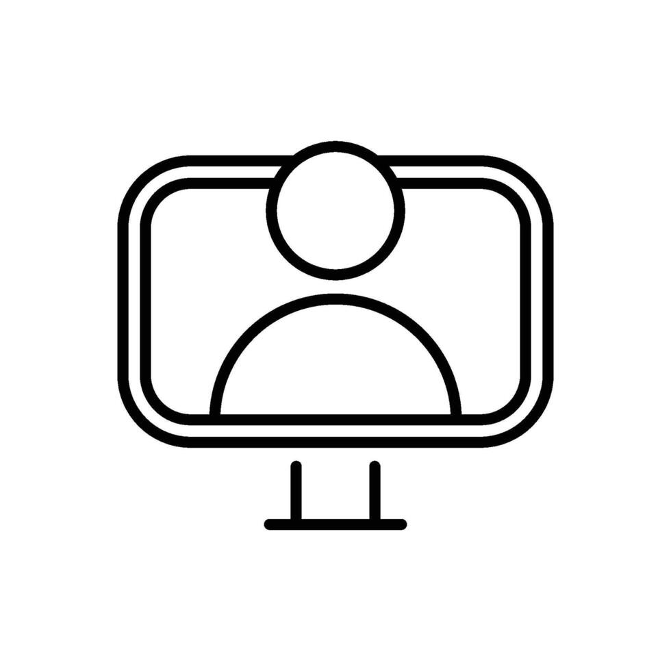 Personal web, computer icon. Business icon line vector