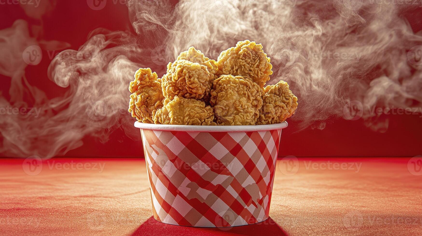 Delicious Fried Chicken Bites in a Bucket, Perfect for Snacking and Sharing with Friends and Family, Featuring Golden Brown Crust, Juicy Chicken Pieces, and Steaming Hot Freshness, Ideal for photo