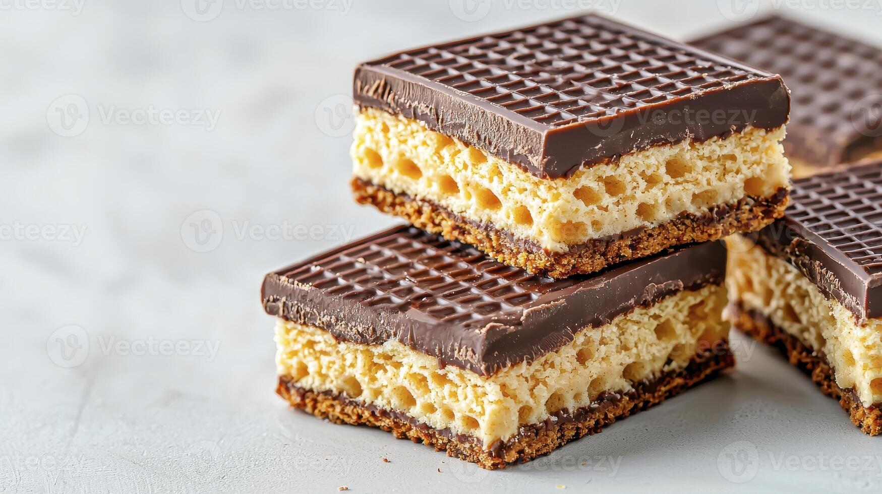 Delicious Chocolate Caramel Squares A close-up shot capturing the intricate details of decadent homemade caramel squares, featuring layers of gooey caramel, rich dark chocolate, and a crisp, buttery photo