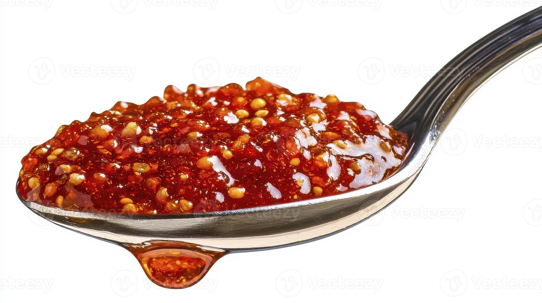 Captivating Close-Up A Spoonful of Exquisite Seed Jam, Revealing the Intricate Texture and Vibrant Color Discover the Culinary Artistry Captured in this Detailed Shot, Where Each Seed Stands Out in photo