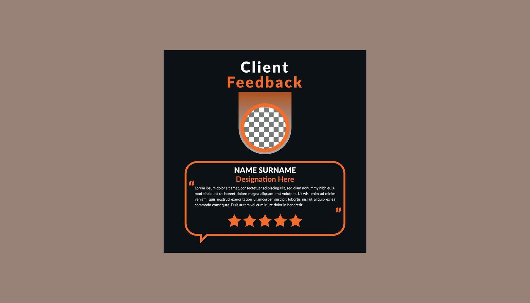 Modern Client Testimonial Design. Minimal Template Display for Promotional Campaign. vector