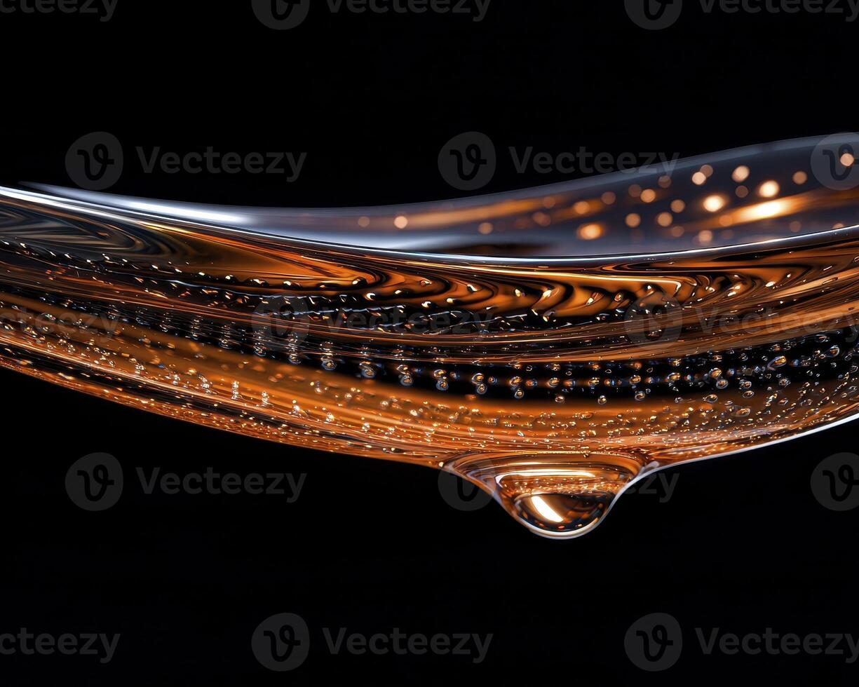 Captivating Liquid Art A Stunning Close-Up of Flowing Water and Abstract Liquid Motion, Showcasing Golden Reflections and Intricate Patterns This mesmerizing Image Explores the Beauty of Fluid photo