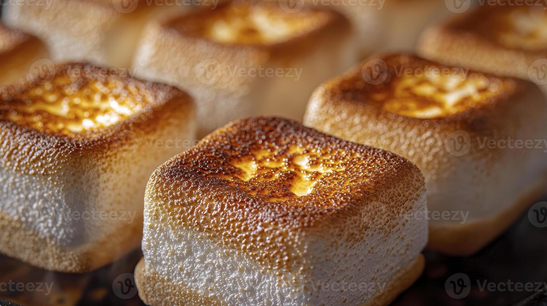 Indulge in the Sweetest Sensation A Close-Up of Toasted Marshmallows, Capturing the Golden-Brown Perfection and Irresistible Texture, Perfect for Campfires, S'mores, and Decadent Desserts Discover photo