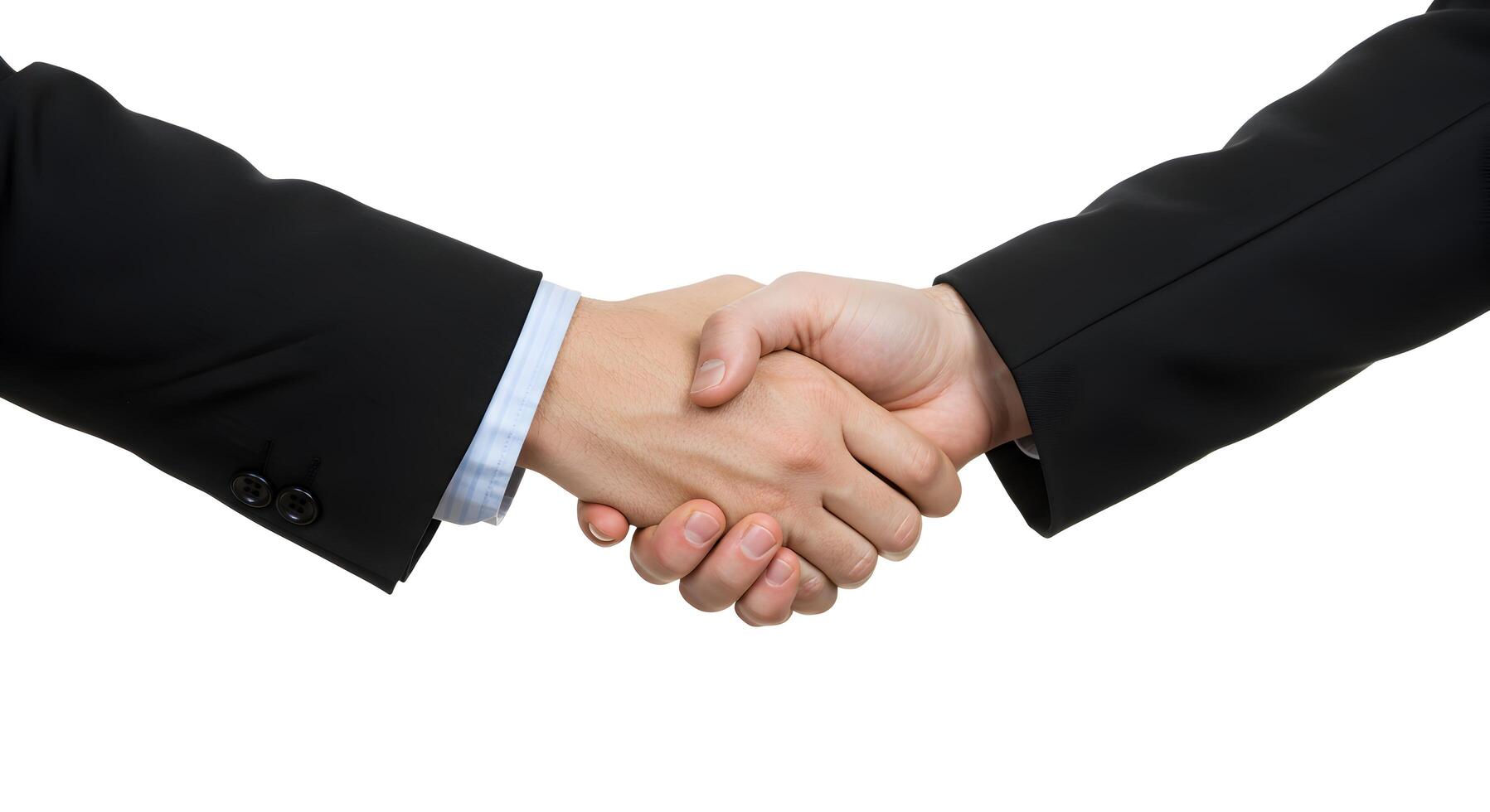 Business Handshake Showing Agreement and Professional Partnership on White Background photo