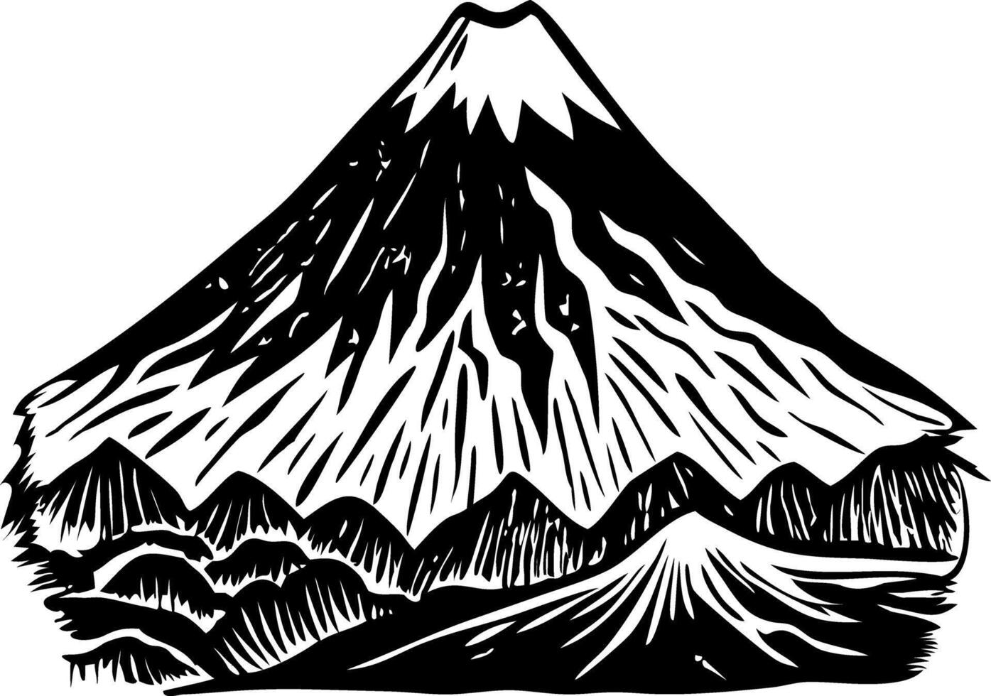 Japanese mount fuji illustration in vintage style vector