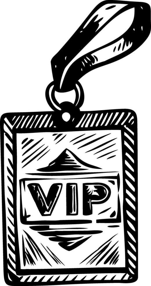 A vintage illustration of vip pass vector