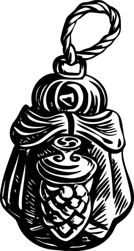 A vintage illustration of japanese netsuke charm vector