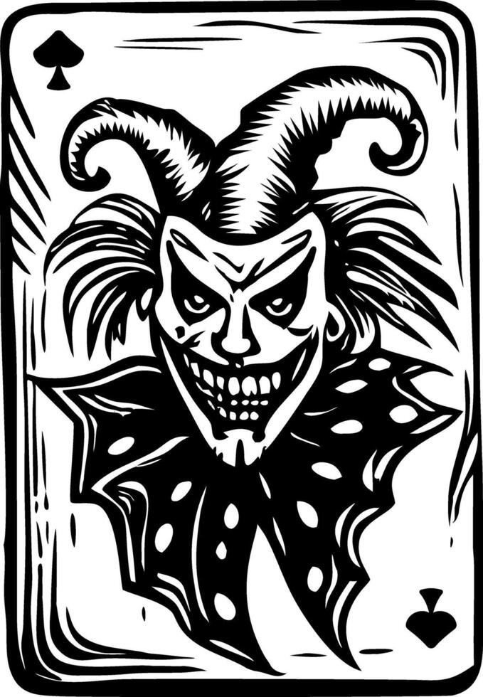 A vintage illustration of a poker joker card vector