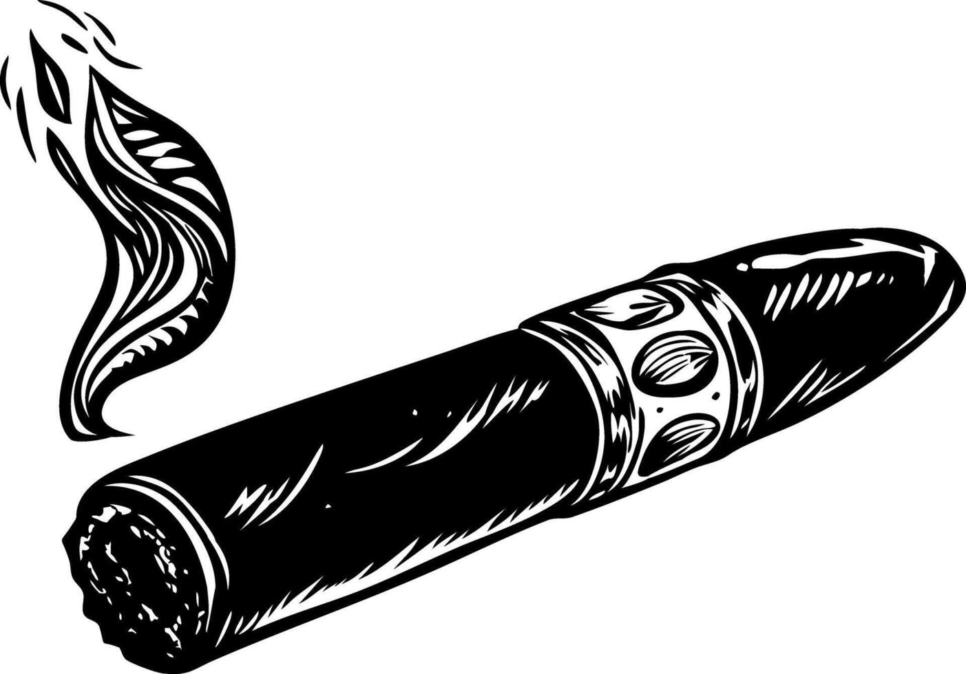 Vintage style illustration depicting a burning cigar vector