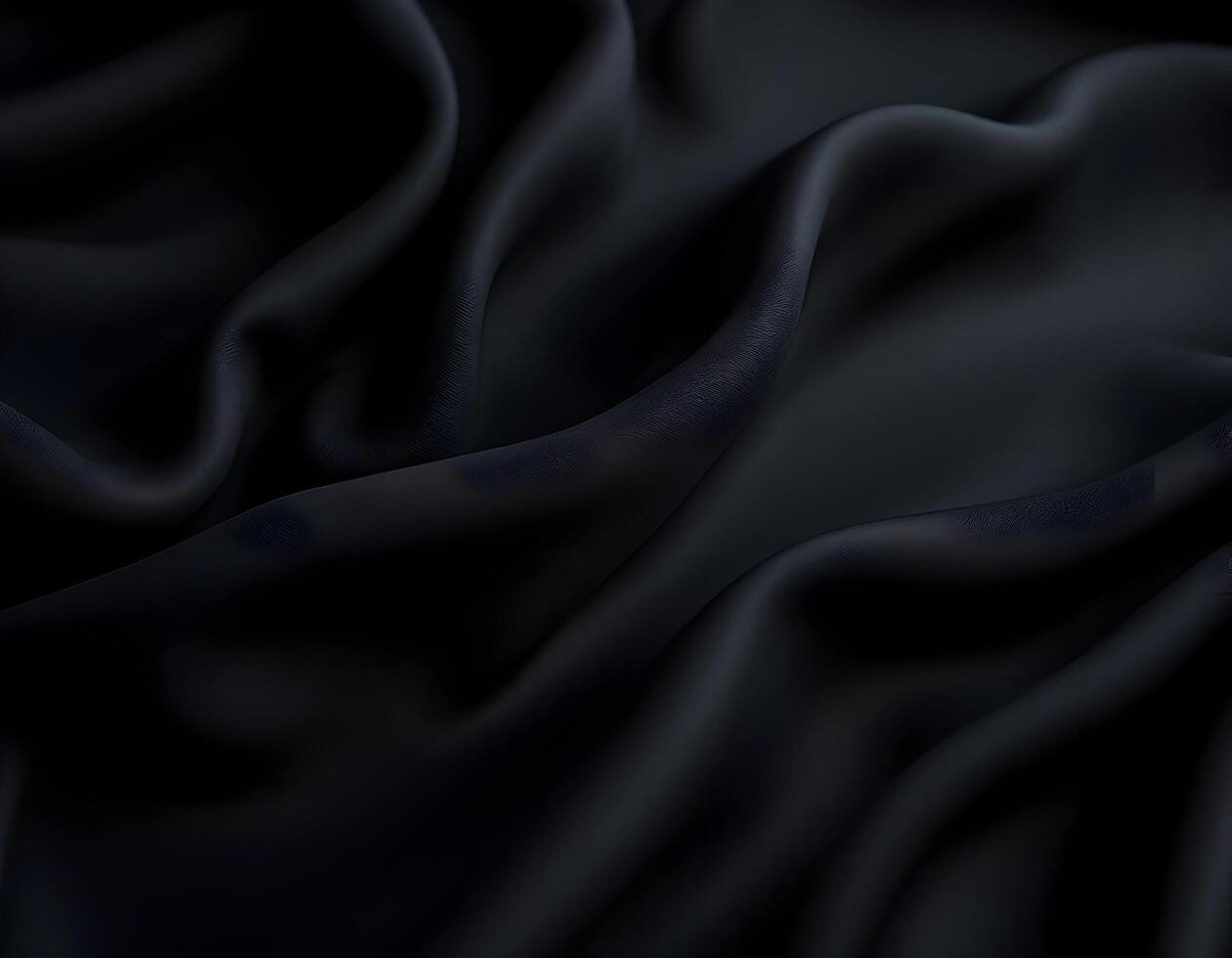 Elegant Black Silk Fabric Background with Soft Folds and Smooth Texture photo
