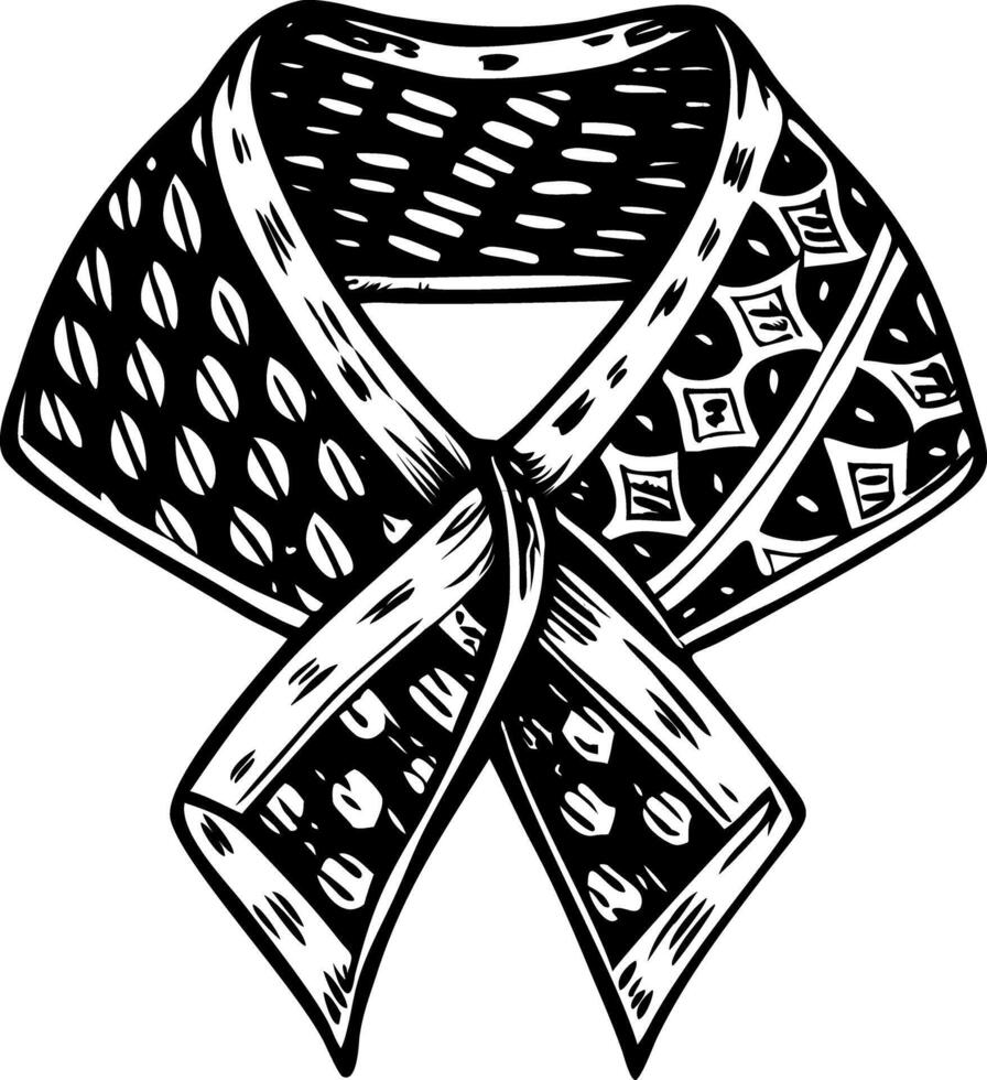 Wagara scarf vintage style illustration vector