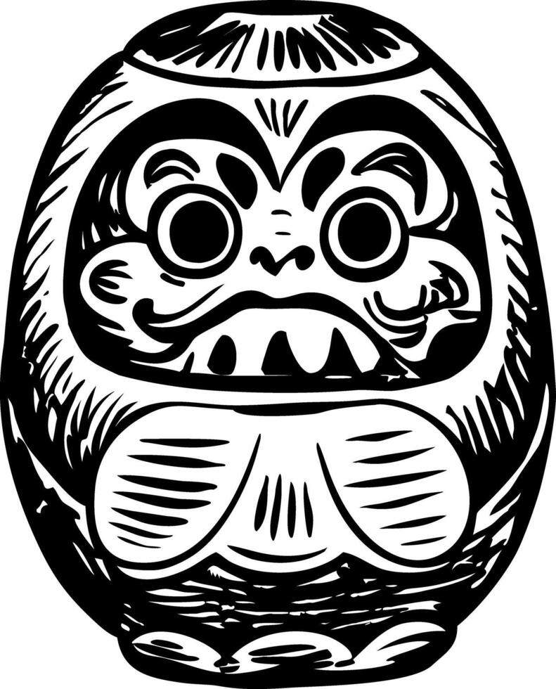 A vintage style illustration of daruma doll vector