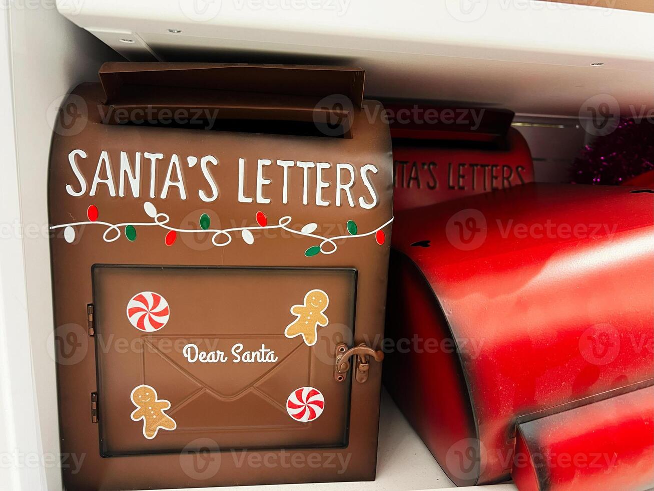 Decorative Santa's mailbox for letters with Christmas festive design and holiday spirit photo