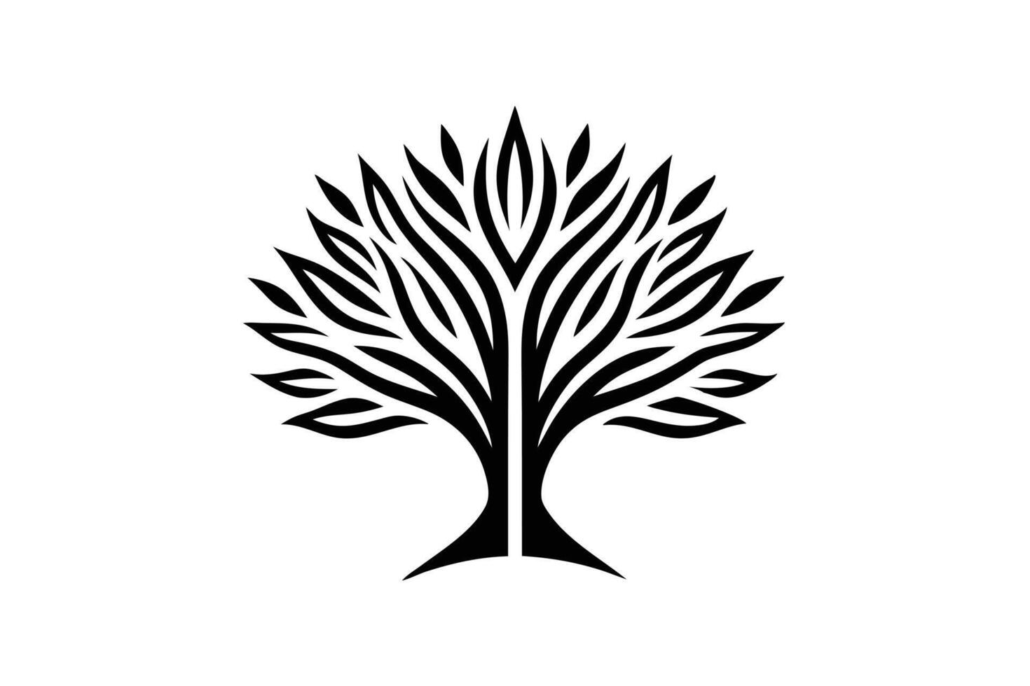 Elegant Black and White Tree Silhouette Design vector