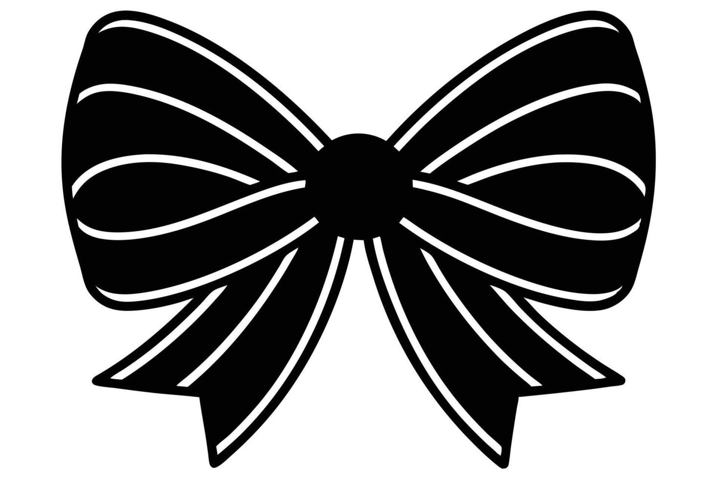 A Simple Black and White Bow Illustration vector
