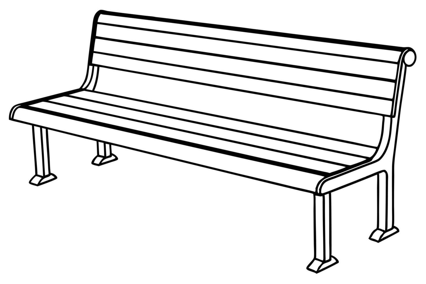 A Simple Line Drawing of a Park Bench vector