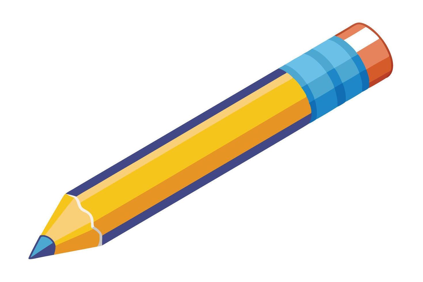 Vibrant yellow pencil graphic design. vector