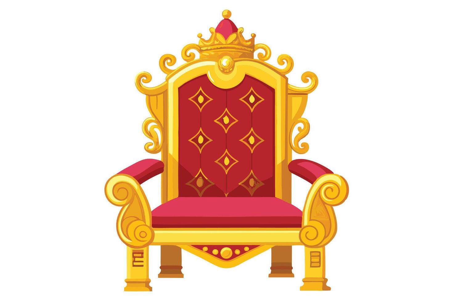 A Luxurious Red and Gold Throne Chair Illustration vector