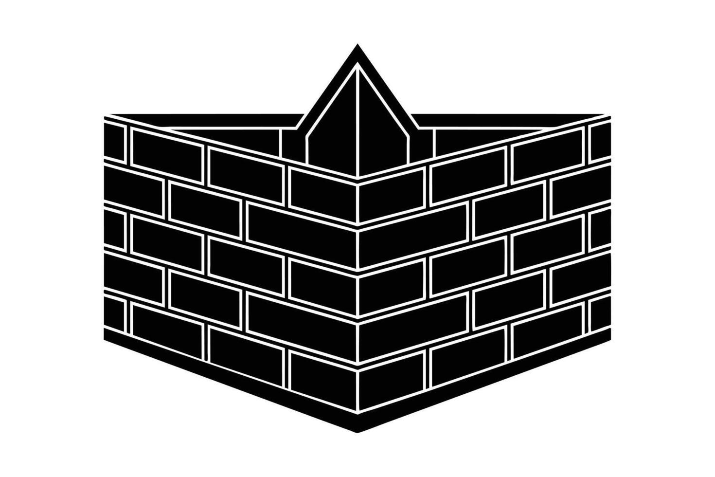 A Stylized graphic of a fortified brick wall. vector