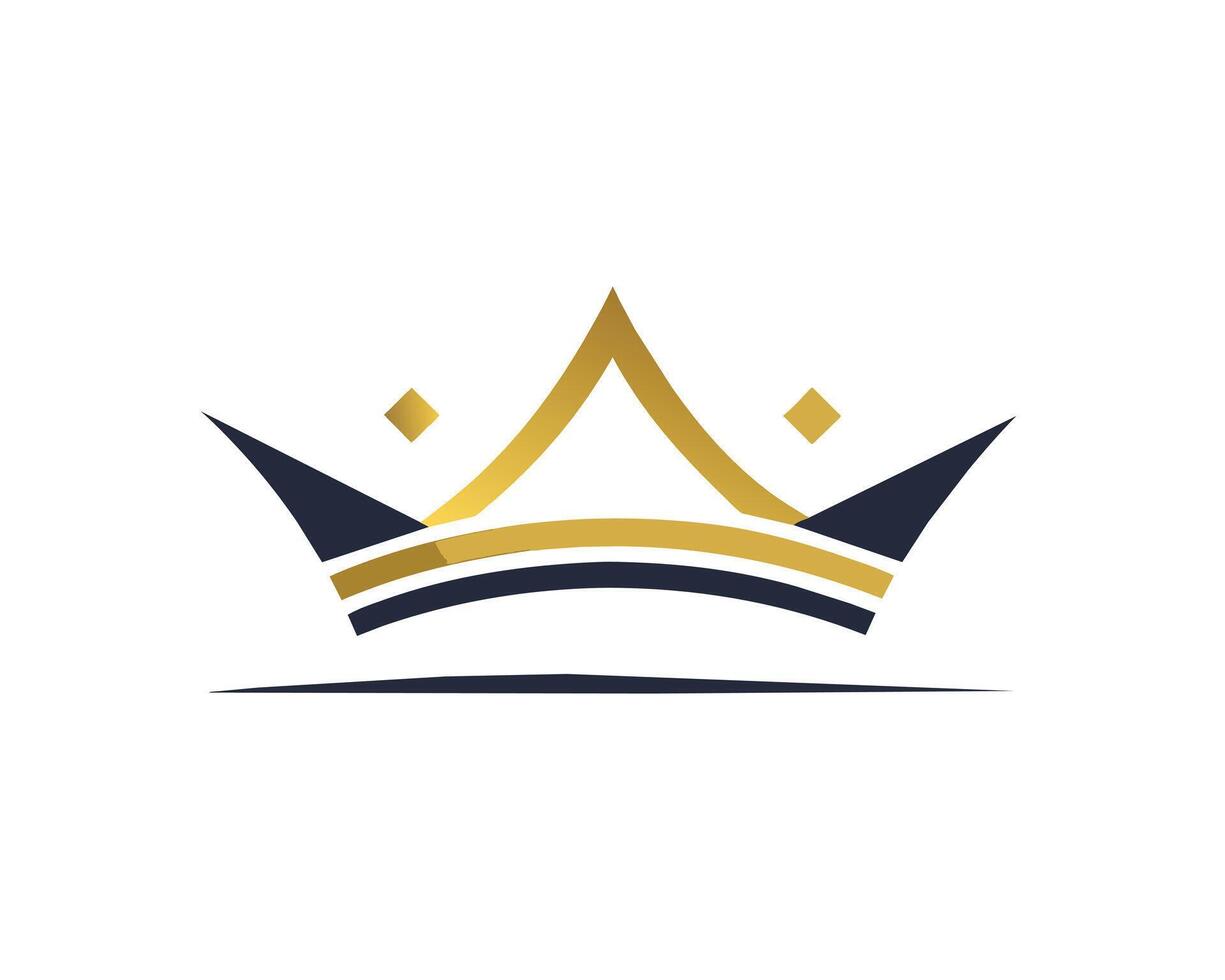 Elegant Gold and Brown Crown Logo Design vector