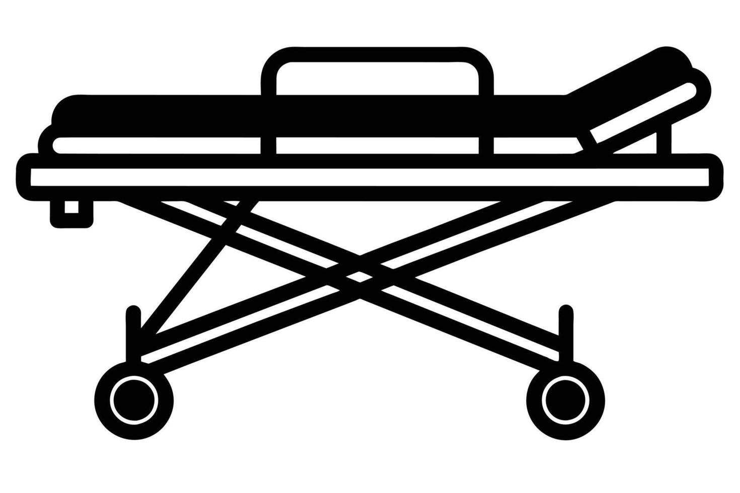A Editable illustration of a medical stretcher. vector