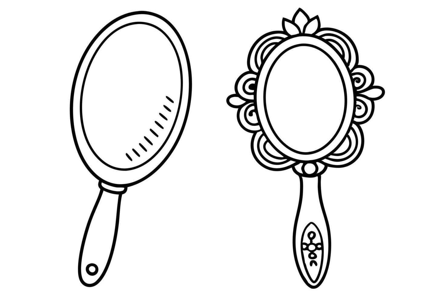 A Two Simple Hand-Drawn Decorative Mirrors vector
