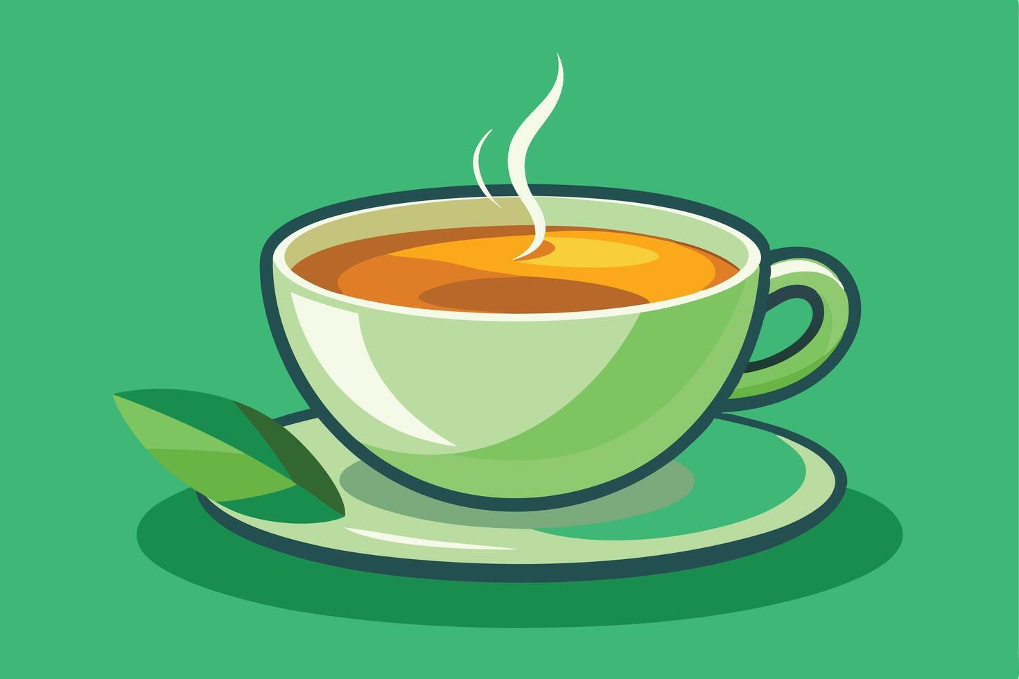 A vibrant illustration of a steaming cup of tea. vector