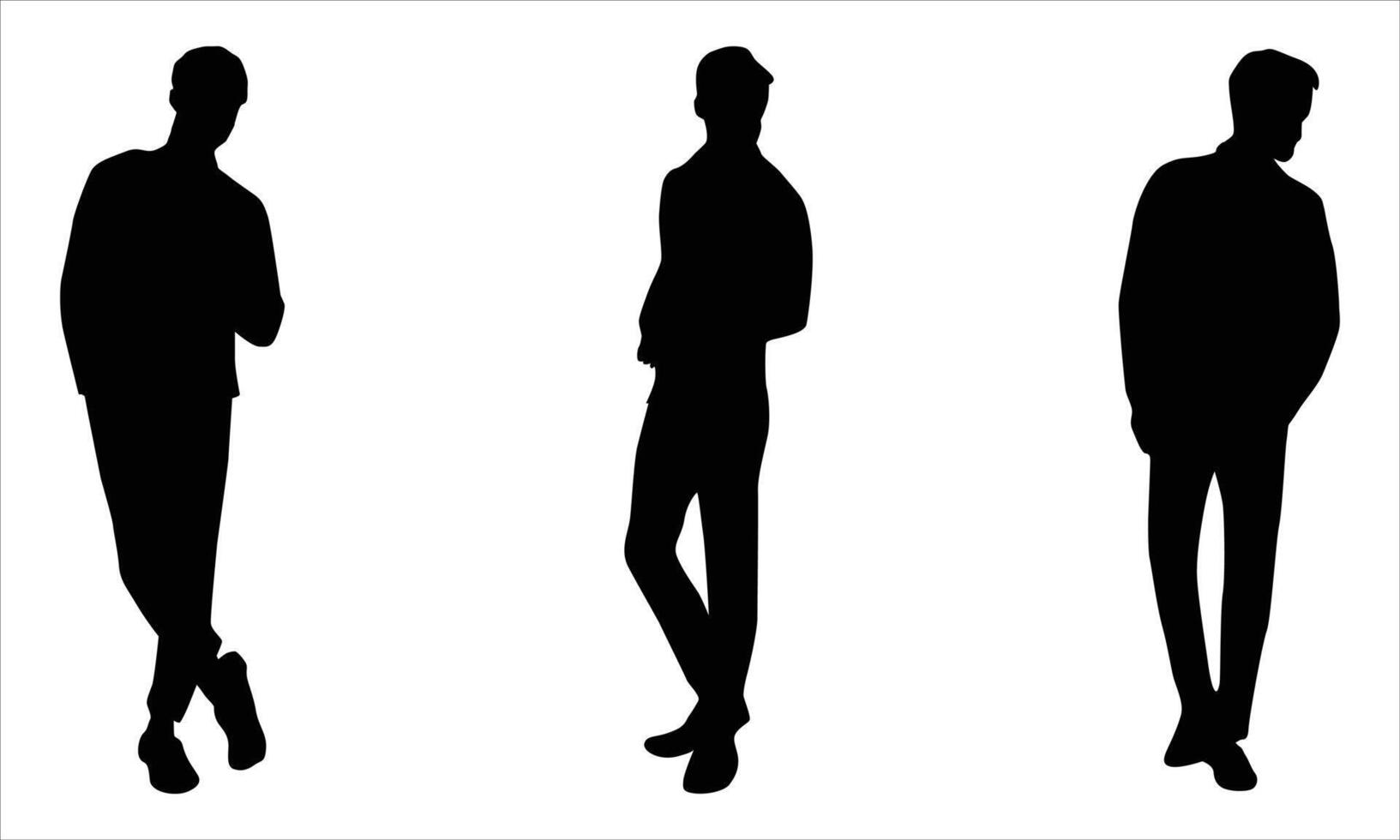 Multiple silhouette of men standing vector