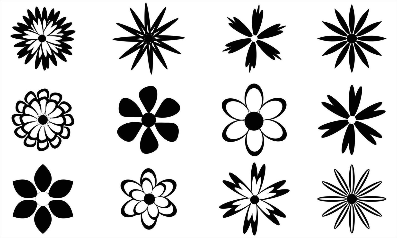 Flower icon. Flowers elements collection vector
