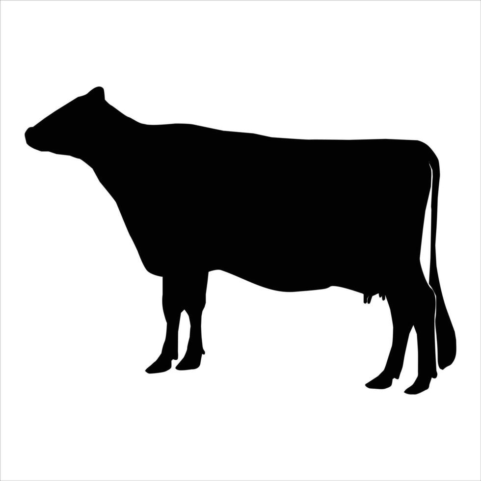 cow black silhouette vector