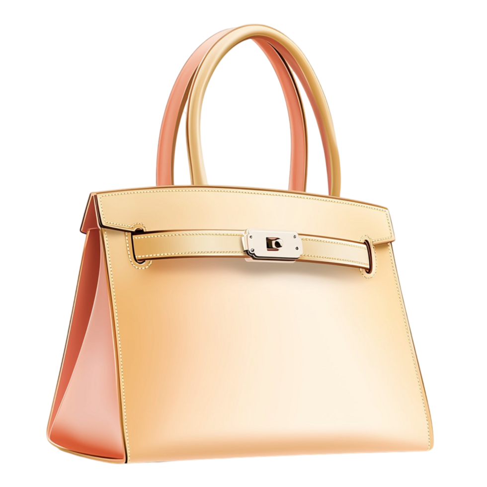 pastel handbag with a finish and a design png