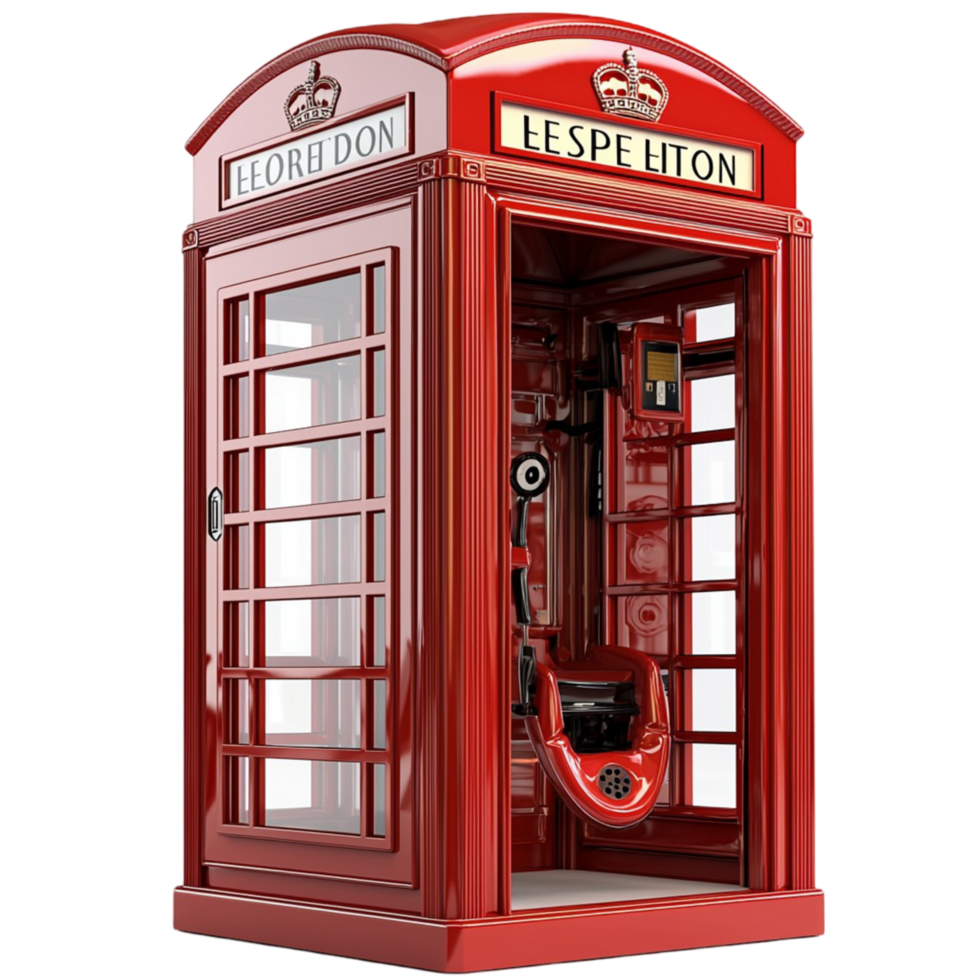 red British telephone booth standing as an ic landmark png