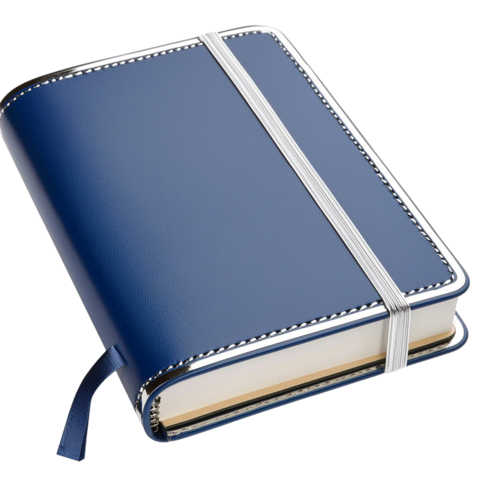 Premium blue notebook with a sleek and appearance png