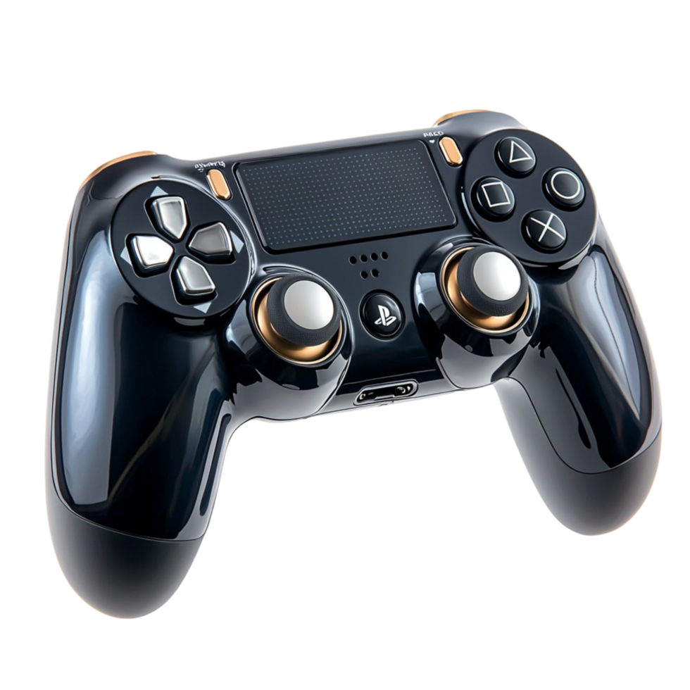 gaming controller with glossy buttons and a design png