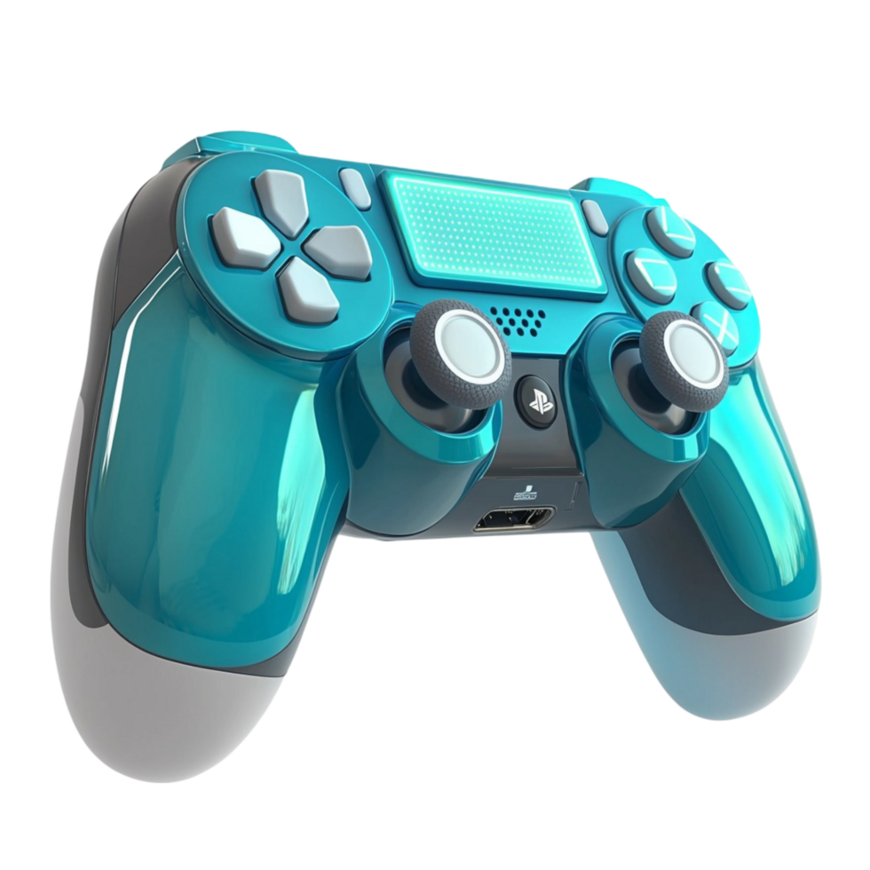 blue gaming controller with a sleek design and responsive buttons png