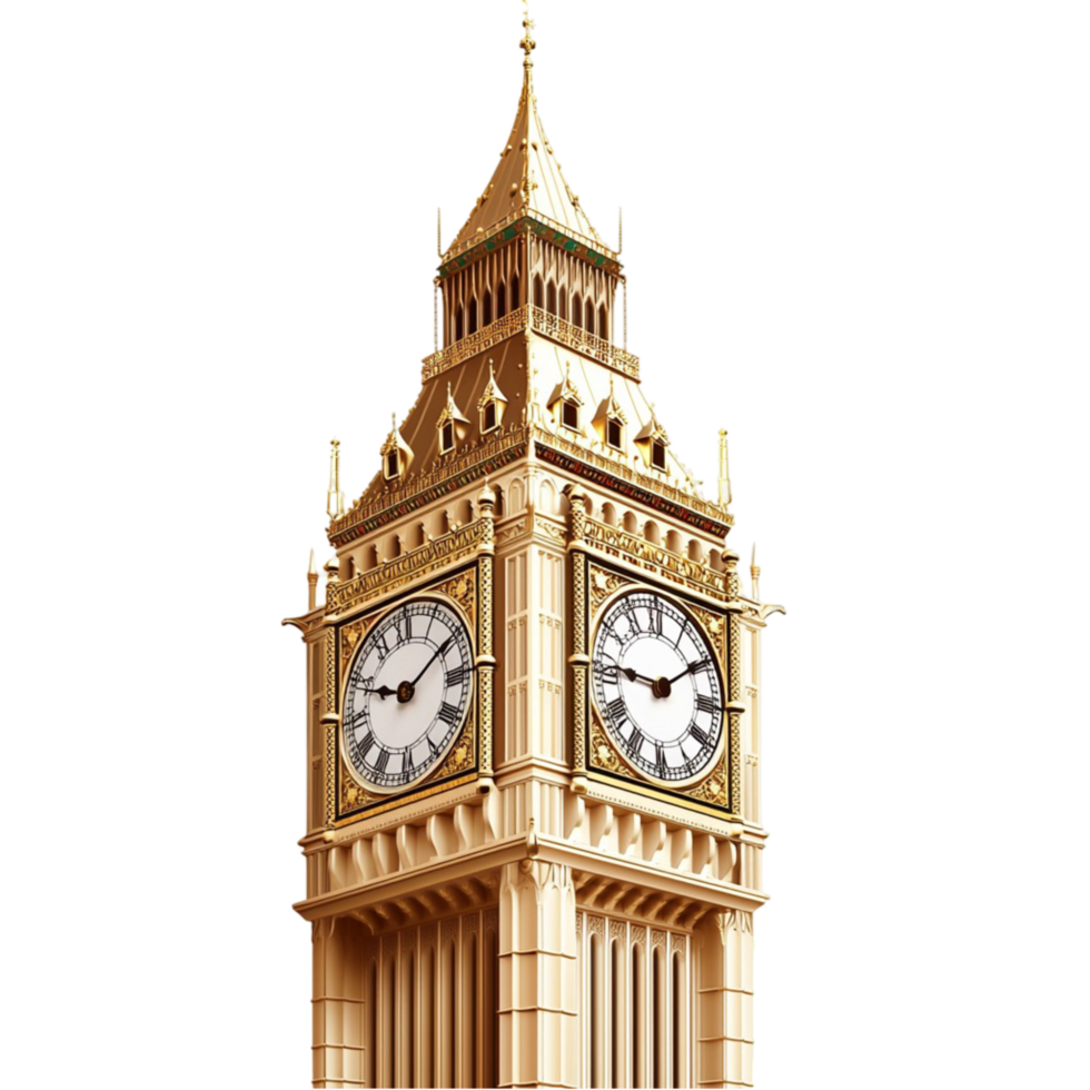ic Big Ben clock tower with intricate architectural details and historical charm png