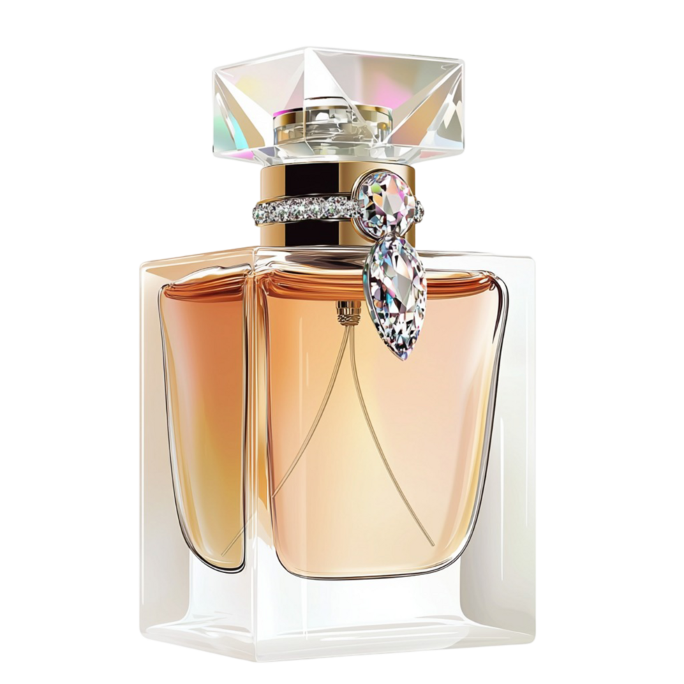 perfume bottle with a luxurious crystal design png
