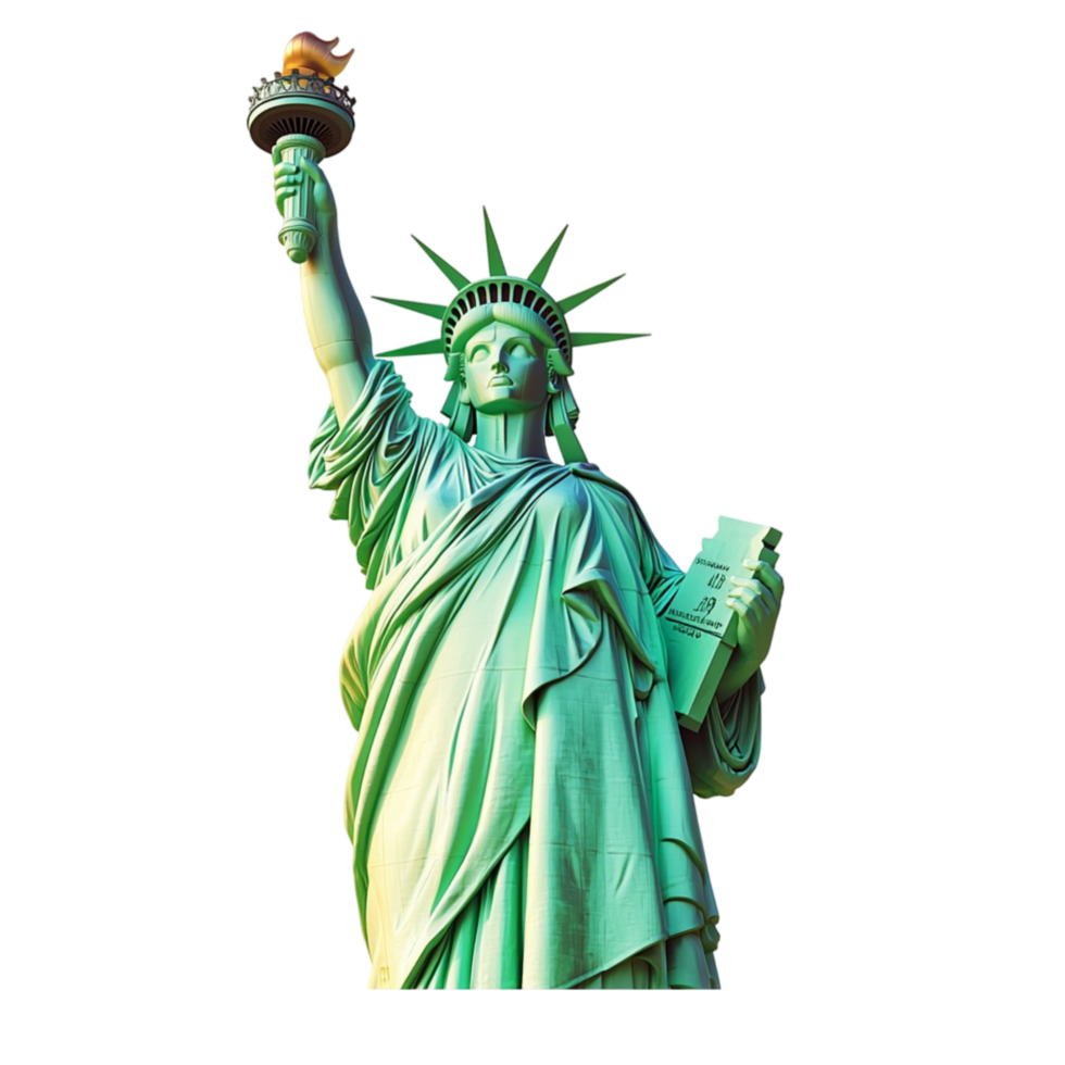Statue of Liberty holding a torch and a tablet png