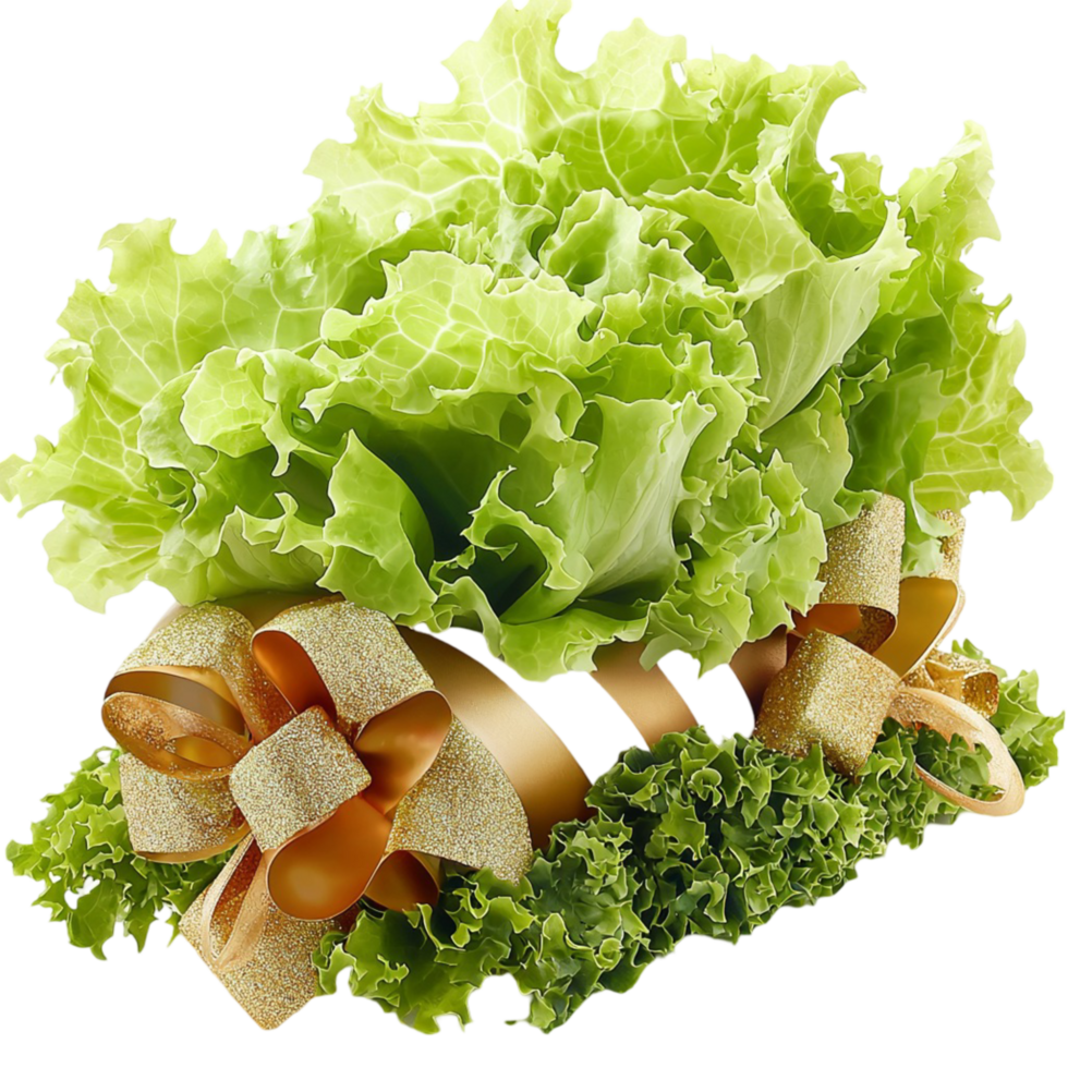green lettuce bunch tied with rustic twine png