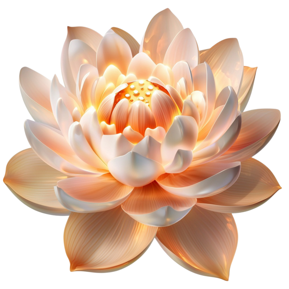 Delicate blooming lotus flower with pink and white petals png