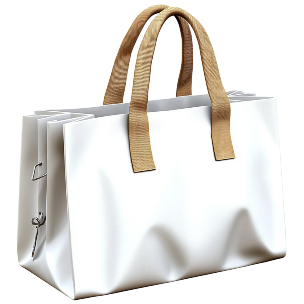 Chic white handbag with straps and a look png