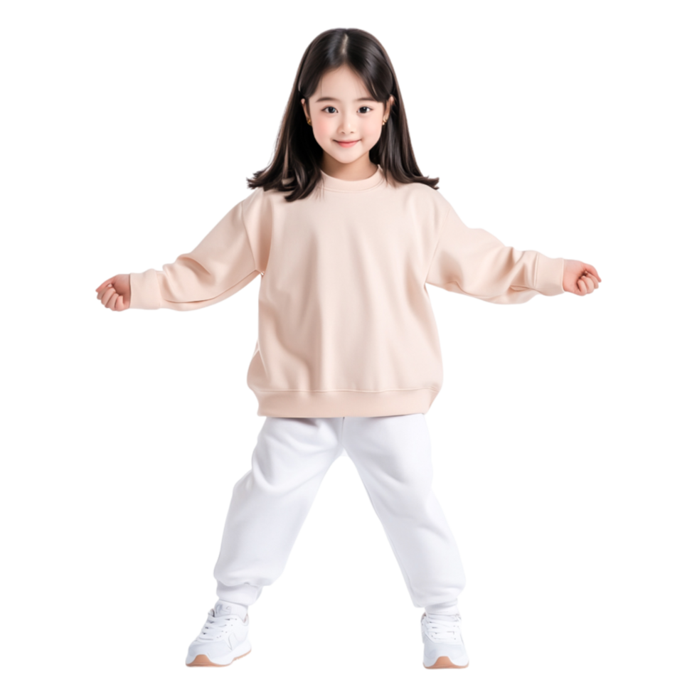 Young Girl in Stylish Casual Outfit with Joyful Expressind Stance png