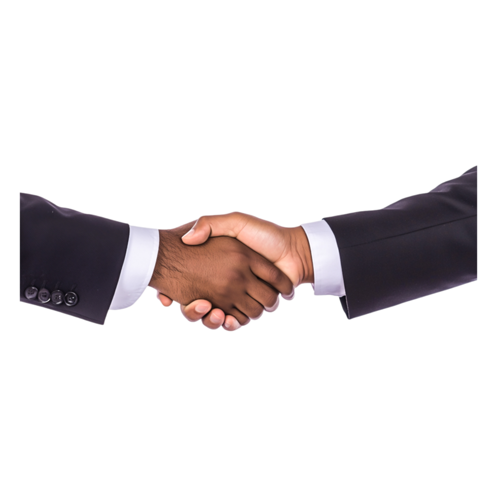 Businessmen Shaking Hands in Professional Agreement Gesture png